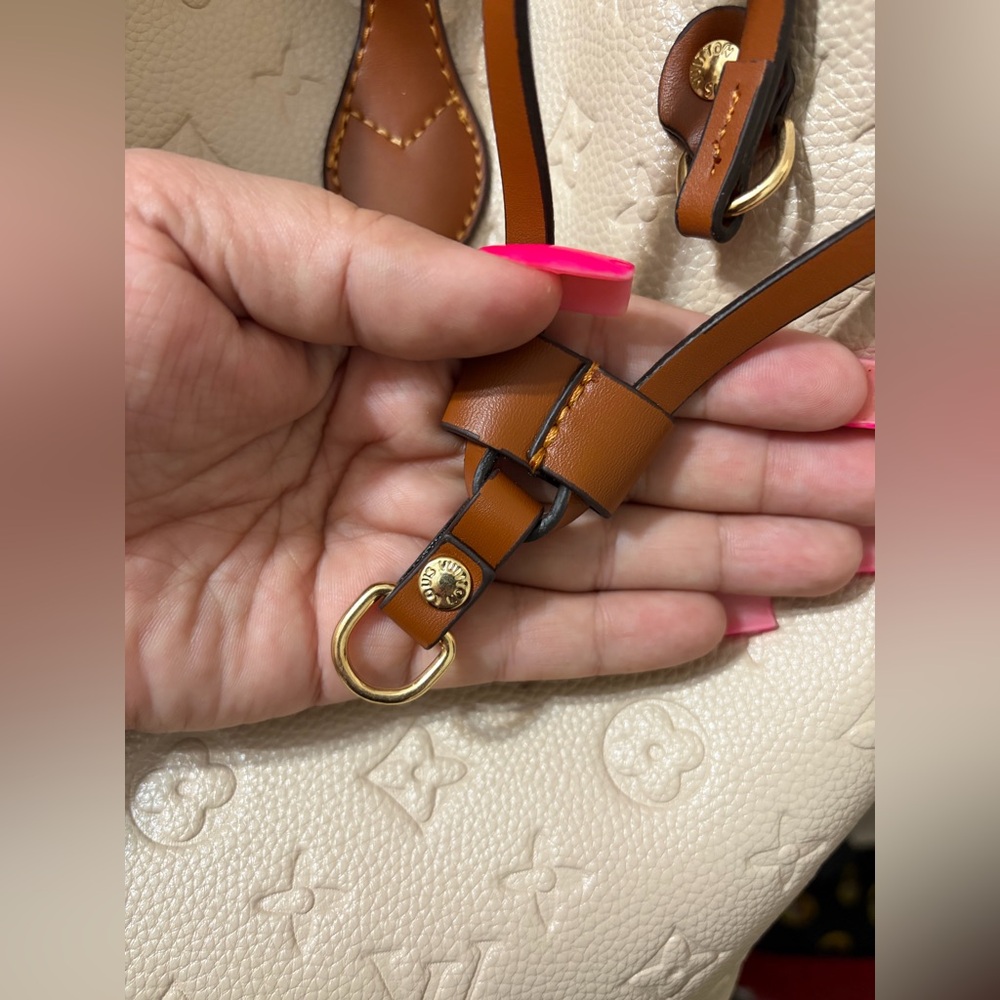 Fashion Soft Leather Trendyol Neverfull Cream & Brown Leather Tote with Pouch - Picture 14 of 15